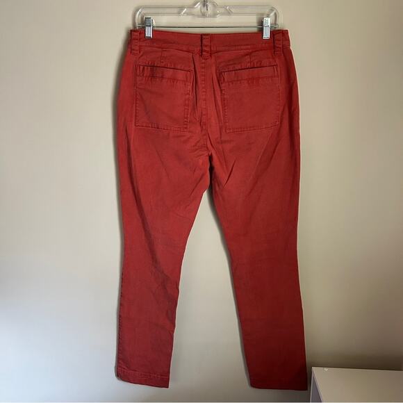 CAbi Burnt Orange Mid-Rise Straight Leg Pockets Center Seam Khaki Pants Size 10 - Picture 6 of 13